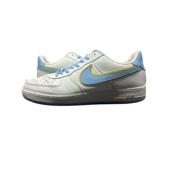 2005 Nike Air Force 1 Low White Blue Yellow 307109‑143 Size 13 main image 8